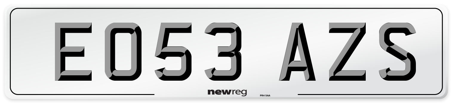 EO53 AZS Number Plate from New Reg